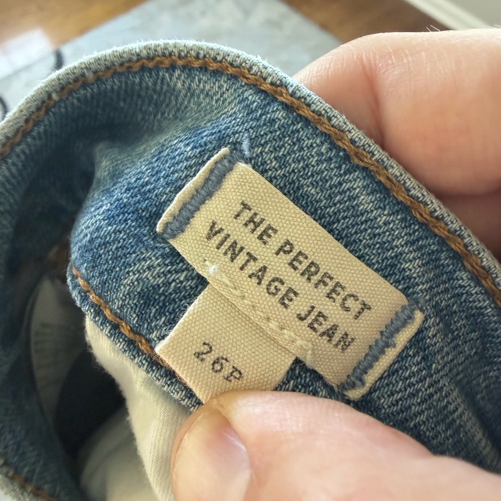Madewell PETITE the perfect vintage Jean distressed Jeans straight light wash - Picture 5 of 8